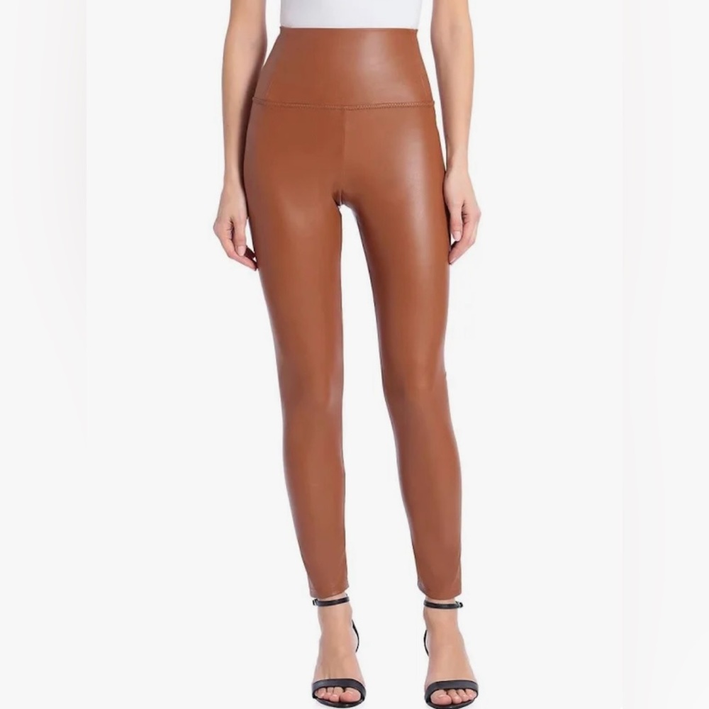 Bagatelle faux leather liquid leggings. Cognac. Size small.
